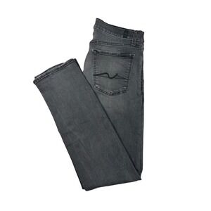 7 For All Mankind Slimmy Jeans Mens 32 Gray Slim Straight Denim  Faded Whisker